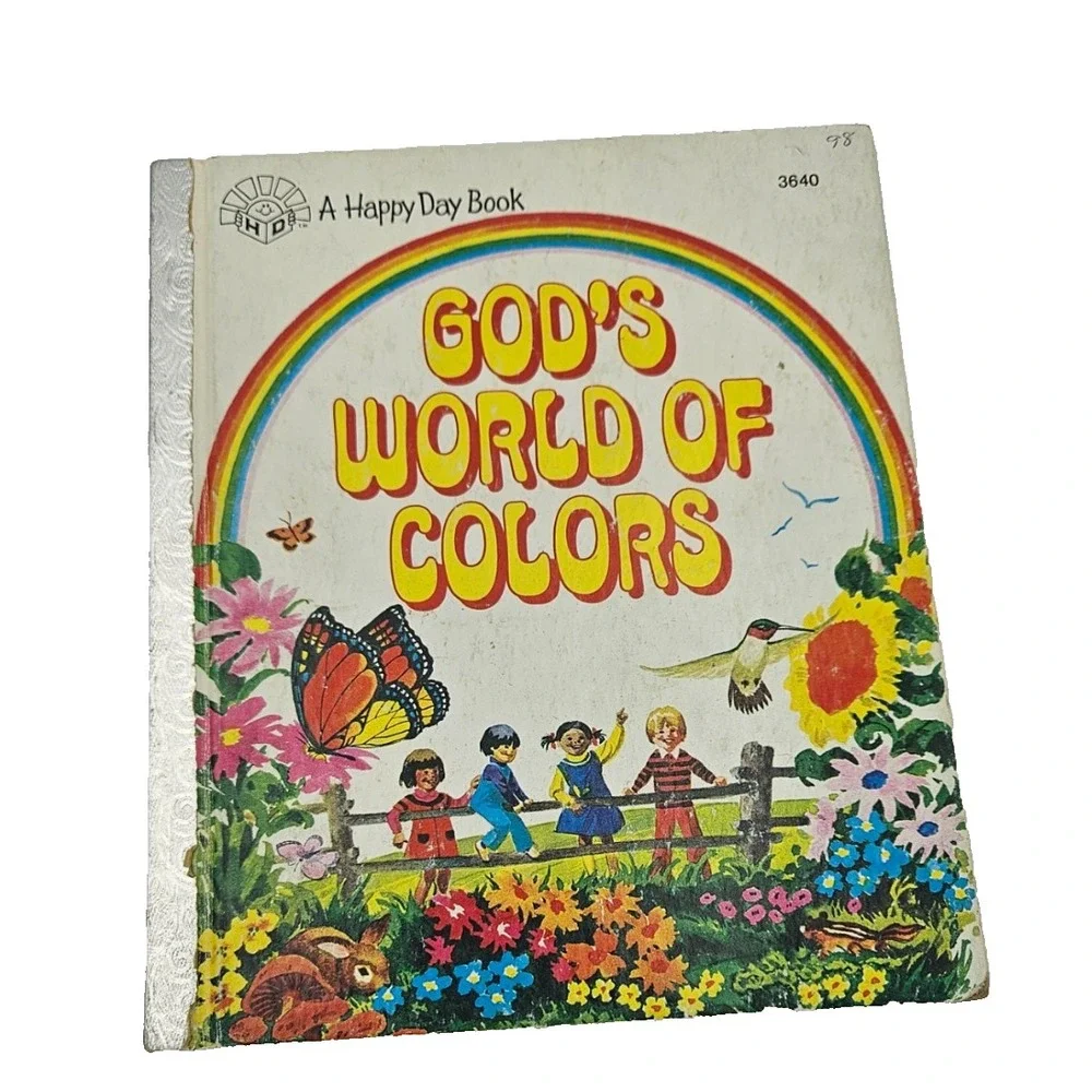 God's World of Colors Happy Day Book Vintage Children Christian HC